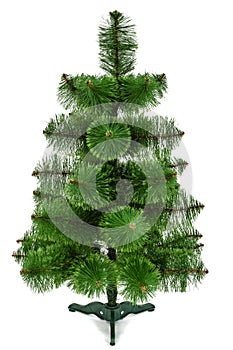 Artificial christmas tree, isolated on white background