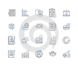 Artificial computer line icons collection. ntelligence, Automation, Robotics, Algorithm, Machination, Cybernetics