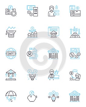 Artificial computing linear icons set. Intelligence, Robotics, Automation, Machine learning, Algorithm, Quantum