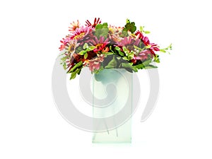 Artificial daisy flowers bouquet isolated on white background