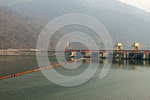 Artificial dam in Valcea Romania.