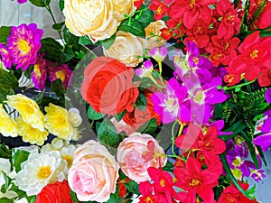 Artificial , decorative, plastic flowers available for sale