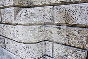 Artificial decorative stone facade.