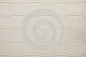 Artificial fabric large square web texture eggshell white color