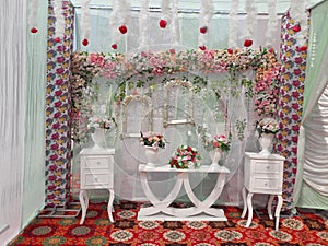 Artificial flower placed on table