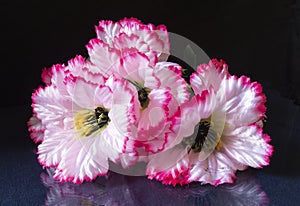 Artificial flowers.Beautiful and bright background close-up