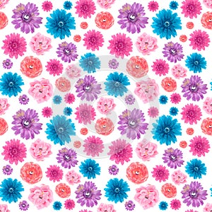 Artificial Flowers Seamless Wallpaper