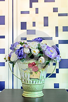 Artificial flowers in Vase