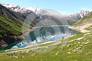 Artificial Grand-Maison Lake, the french Rhone-Alpes