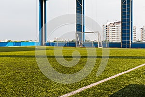 Artificial grass indoor soccer pitch