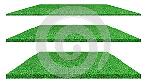 Artificial green grass texture isolated on white background.