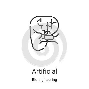 artificial icon vector from bioengineering collection. Thin line artificial outline icon vector illustration. Linear symbol for