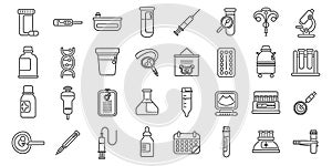 Artificial insemination icons set outline vector. Fertility process