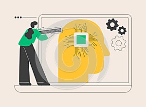 Artificial intelligence abstract concept vector illustration.