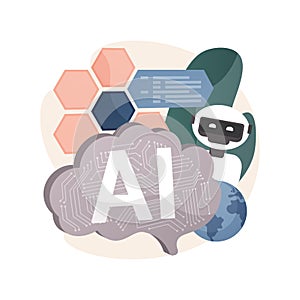 Artificial intelligence abstract concept vector illustration.