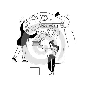 Artificial intelligence abstract concept vector illustration.