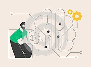 Artificial intelligence abstract concept vector illustration.