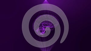 Artificial intelligence AI brain animation, data mining, deep learning modern computer technologies concepts.