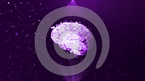Artificial intelligence AI brain animation, data mining, deep learning modern computer technologies concepts.