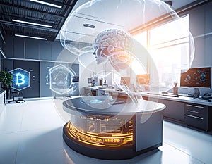 Artificial Intelligence AI Brain Processing Big Data Machine Learning Technology Concept