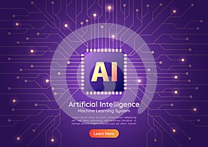 Artificial Intelligence AI chip on computer circuit board photo