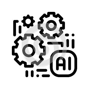 Artificial Intelligence Ai Chip Vector Sign Icon