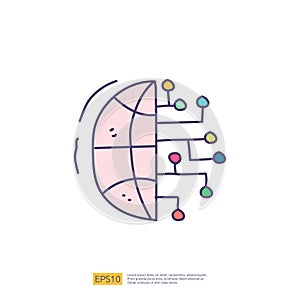 Artificial intelligence AI concept with algorithm and data filter or analysis for engineering, development, brainstorming sign.