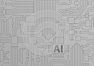 Artificial intelligence / AI concept as background with CPU / microchips photo