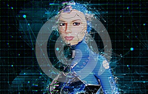 Artificial Intelligence AI Female Cyborg