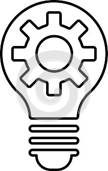 Artificial intelligence AI icon in line style, machine learning, smart robotic, cloud computing, network, digital, AI technology