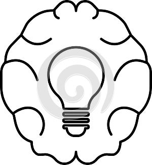 Artificial intelligence AI icon in line style, machine learning, smart robotic, cloud computing, network, digital, AI technology