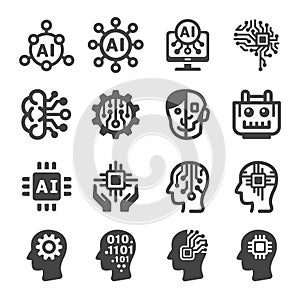 artificial intelligence icon set