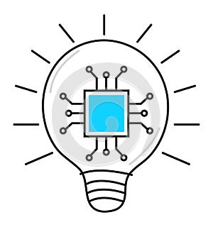 Artificial intelligence AI, including cybernetics, machine learning, robotics icon line vector, AI problem-solving