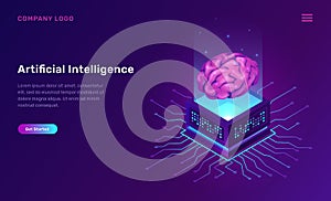 Artificial intelligence or ai isometric concept