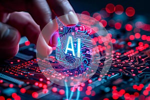 Artificial Intelligence AI Logo Business Technology Information Computing Data Circuit