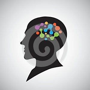 Artificial Intelligence AI Logo Design Vector. Human Icon Silhouette Template Graphic