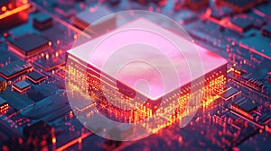 Artificial intelligence AI and machine learning concept. Computer processor chip with microchip isolated