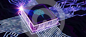 Artificial intelligence AI, machine learning and modern computer technologies concepts. Business, Technology, Internet and