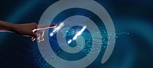 Artificial intelligence AI, machine learning and modern computer technologies concepts. Business, Technology, Internet and