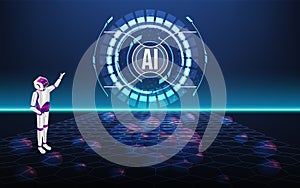 Artificial Intelligence (AI) Molecular structure background concept with Machine learning, Abstract molecule