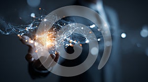 Artificial intelligence ai network connection data science technology innovation concept