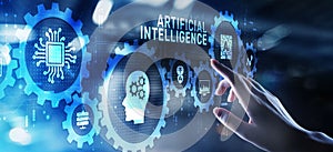 Artificial intelligence AI Neural network deep machine learning concept photo