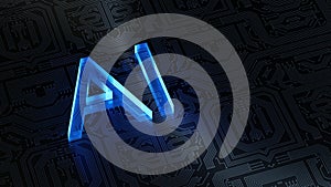 Artificial intelligence AI neural network digital brain machine deep learning processing big data analysis technology connection