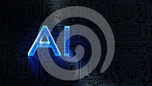 Artificial intelligence AI neural network digital brain machine deep learning processing big data analysis technology connection