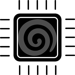 Artificial intelligence AI processor chip vector icon sign, UI. Processor circuit ai line icon technology symbol.