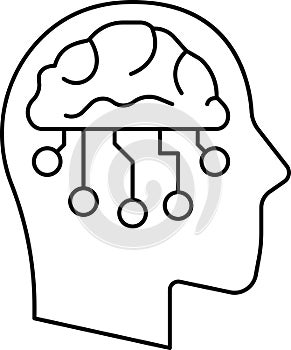 Artificial intelligence AI processor chip vector icon sign for graphic design, logo, website, mobile app, UI. Processor