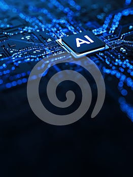 Artificial Intelligence AI Processor on Circuit Board