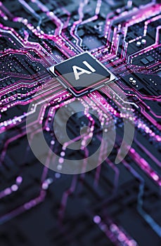 Artificial Intelligence AI Processor on Circuit Board