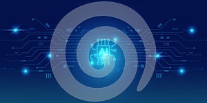 Artificial intelligence Ai self learning improving development problem solving solution tasks of future technology, ai graphics