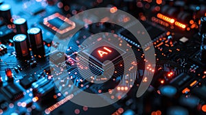 Artificial Intelligence and AI technology concept processor chip background LLMs